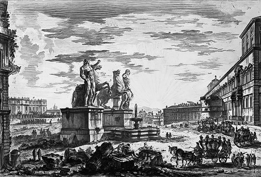 the-fountain-of-the-dioscuri-drawing